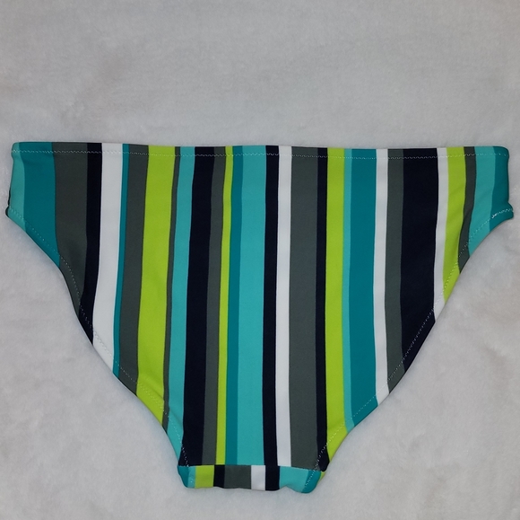 Aerie Swim Bikini Vertical Stripes Blue, Green, White Size Small New With Tag - Picture 4 of 9